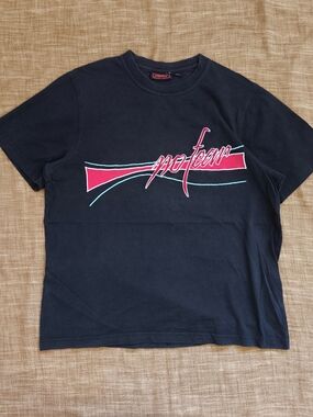 No Fear Vintage Embroidered Mens Black Graphic Tee Size Large
